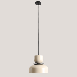 ARTERA PENDANT DISC LIGHT BEIGE BLACK - DYKE & DEAN