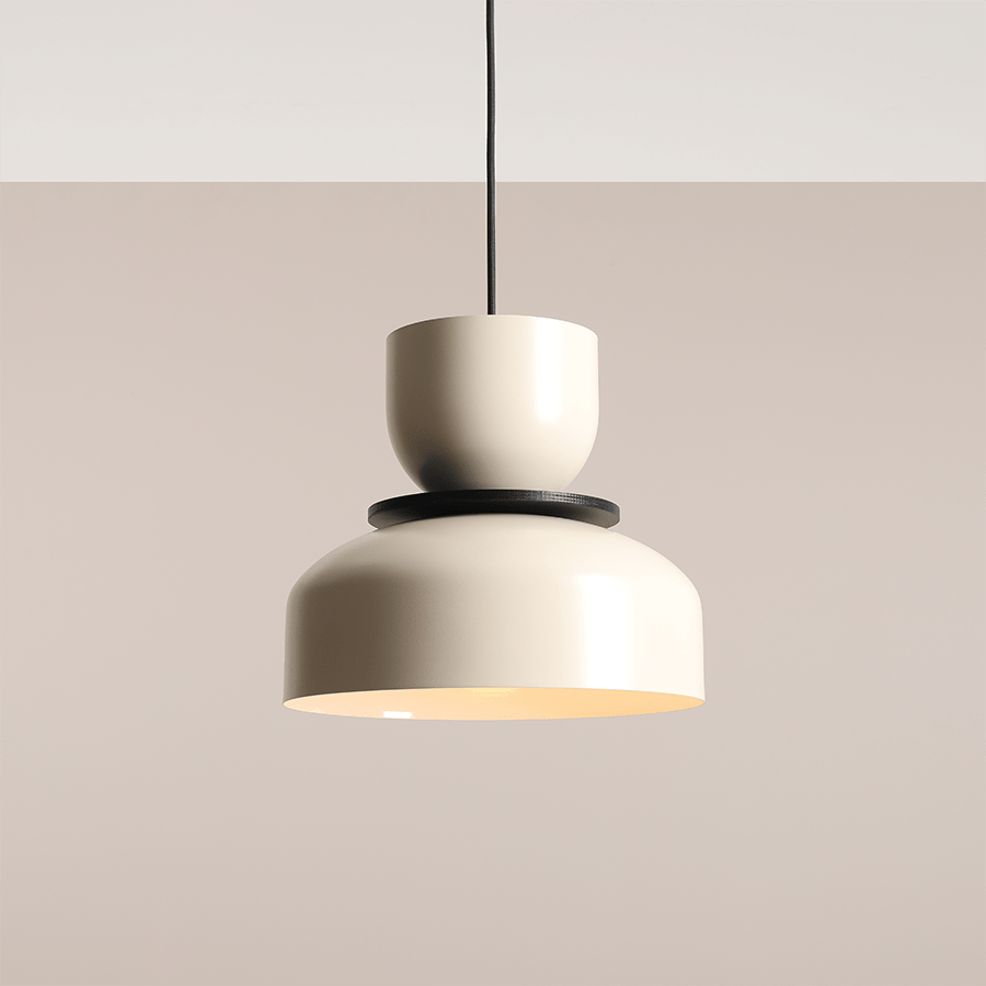 ARTERA PENDANT DISC LIGHT BEIGE BLACK - DYKE & DEAN