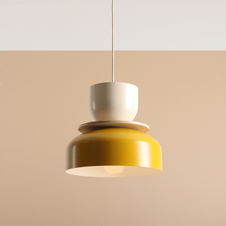 ARTERA PENDANT DISC LIGHT CREAM MUSTARD - DYKE & DEAN