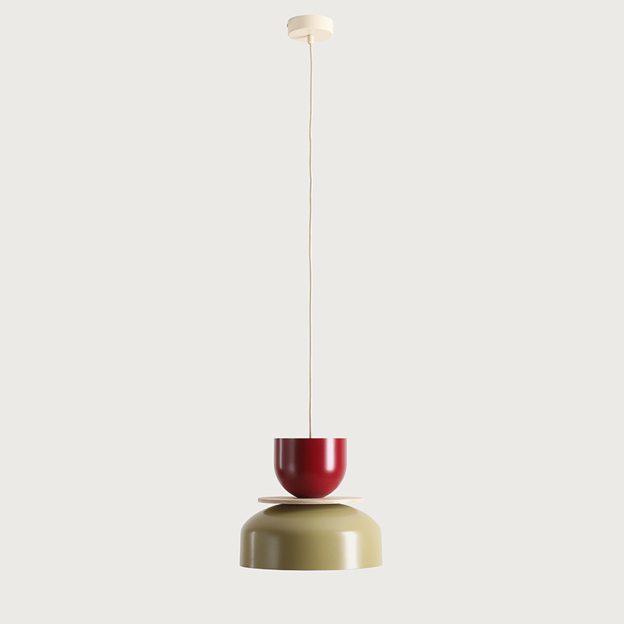 ARTERA PENDANT DISC LIGHT RED KHAKI - DYKE & DEAN