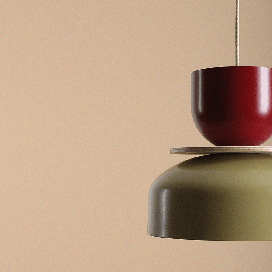 ARTERA PENDANT DISC LIGHT RED KHAKI - DYKE & DEAN