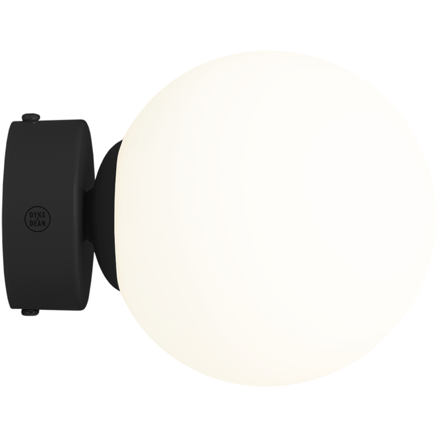 BALL GLOBE OPAL WALL CEILING LIGHT BLACK - DYKE & DEAN