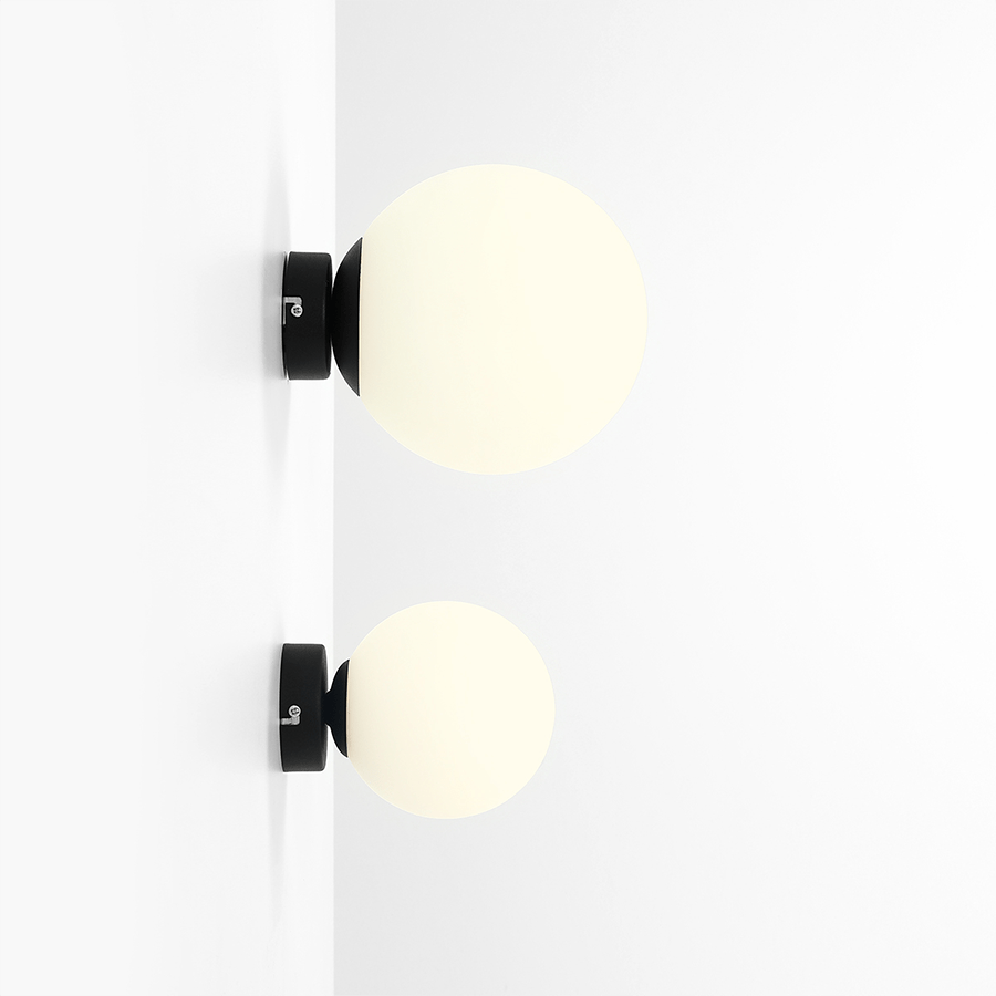 BALL GLOBE OPAL WALL CEILING LIGHT BLACK XL - DYKE & DEAN