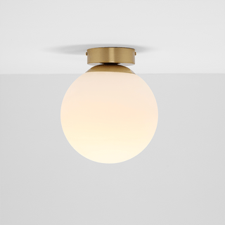 BALL GLOBE OPAL WALL CEILING LIGHT BRASS - DYKE & DEAN