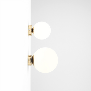 BALL GLOBE OPAL WALL CEILING LIGHT BRASS - DYKE & DEAN