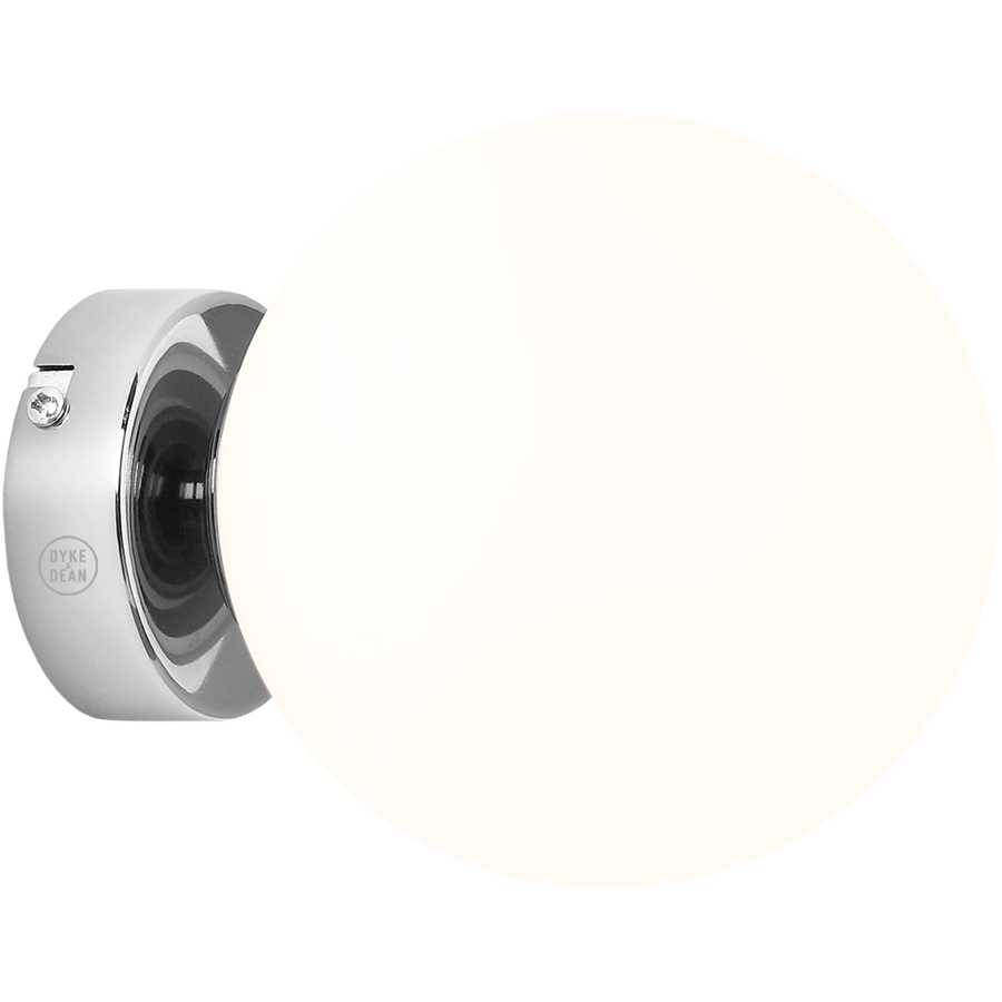 BALL GLOBE OPAL WALL CEILING LIGHT CHROME - DYKE & DEAN