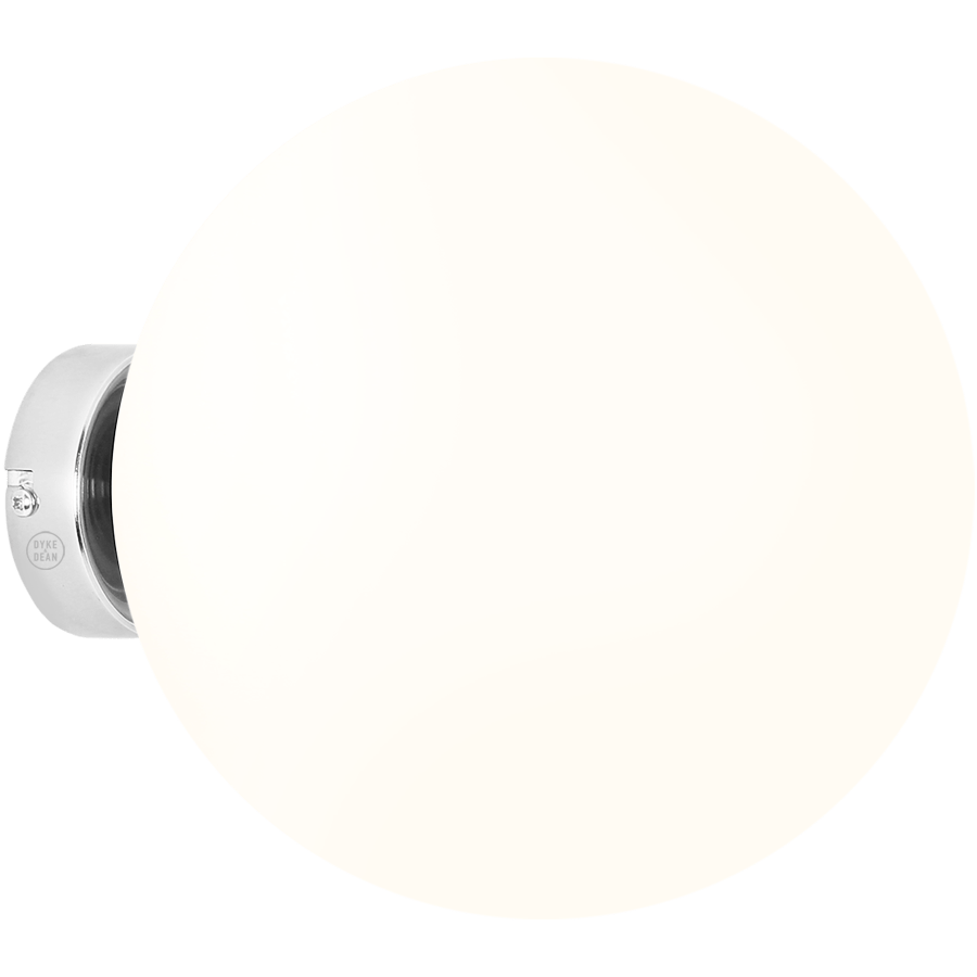 BALL GLOBE OPAL WALL CEILING LIGHT CHROME XL - DYKE & DEAN