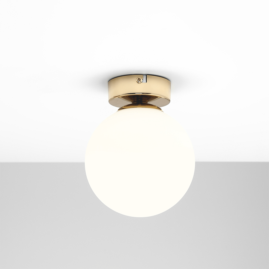 BALL GLOBE OPAL WALL CEILING LIGHT GOLD - DYKE & DEAN