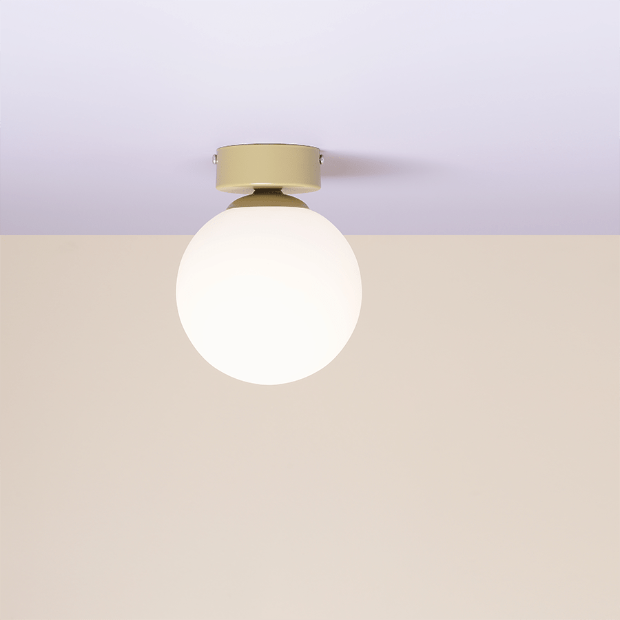 BALL GLOBE OPAL WALL CEILING LIGHT KHAKI - DYKE & DEAN