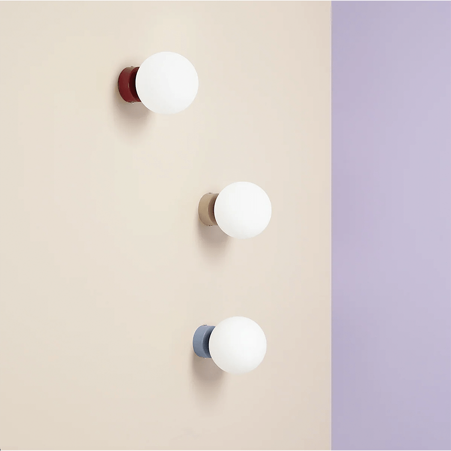 BALL GLOBE OPAL WALL CEILING LIGHT RED WINE - DYKE & DEAN