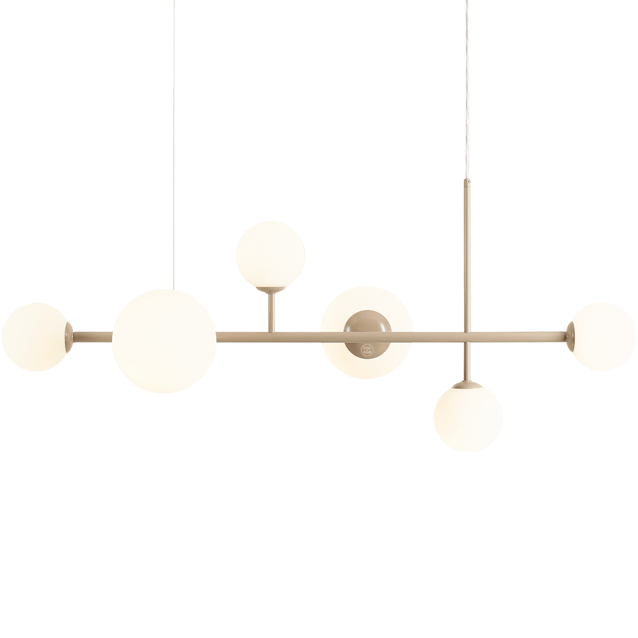 BATON ROD GLOBE PENDANT 6 LIGHT BEIGE - DYKE & DEAN