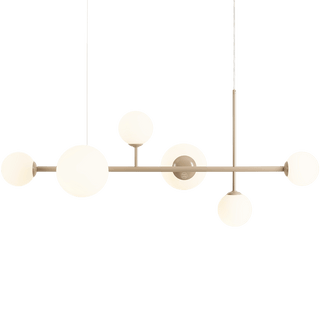 BATON ROD GLOBE PENDANT 6 LIGHT BEIGE - DYKE & DEAN