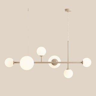 BATON ROD GLOBE PENDANT 6 LIGHT BEIGE - DYKE & DEAN