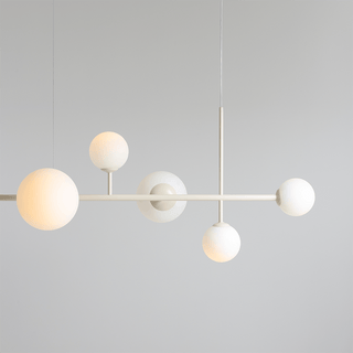 BATON ROD GLOBE PENDANT 6 LIGHT CREAM - DYKE & DEAN