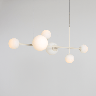 BATON ROD GLOBE PENDANT 6 LIGHT CREAM - DYKE & DEAN