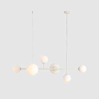 BATON ROD GLOBE PENDANT 6 LIGHT CREAM - DYKE & DEAN