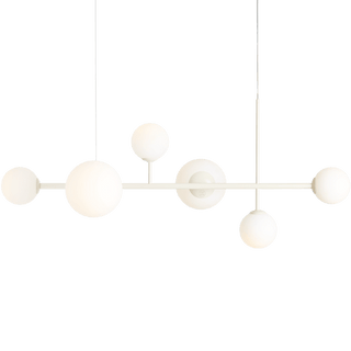 BATON ROD GLOBE PENDANT 6 LIGHT CREAM - DYKE & DEAN