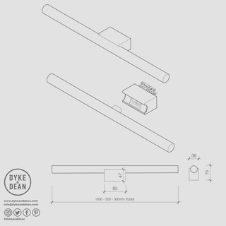 BLACK PEG TUBE BULB MOUNT - DYKE & DEAN