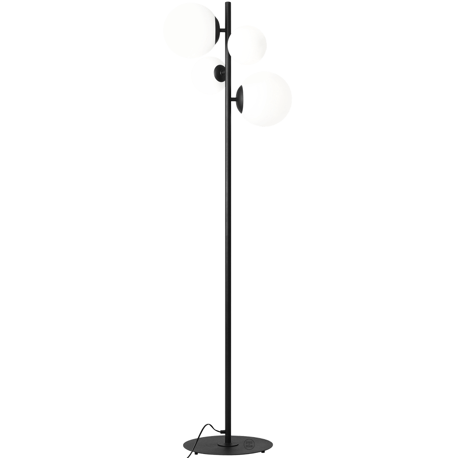 BLOOM OPAL GLOBES FLOOR LIGHT BLACK - DYKE & DEAN