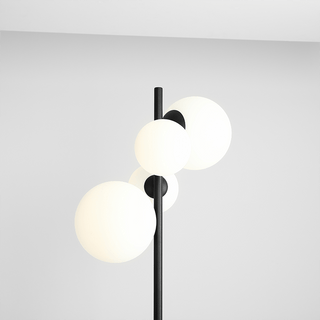 BLOOM OPAL GLOBES FLOOR LIGHT BLACK - DYKE & DEAN