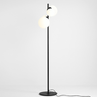 BLOOM OPAL GLOBES FLOOR LIGHT BLACK - DYKE & DEAN