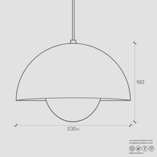 BLOOM POT PENDANT LAMP GREY - DYKE & DEAN