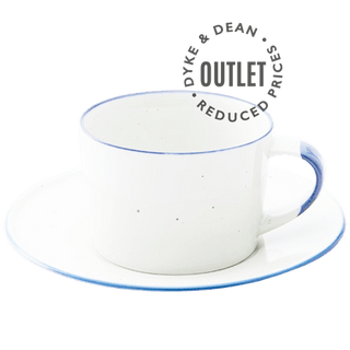 BLUE DETAIL MANSES DESIGN CERAMIC TEACUP AND SAUCER - DYKE & DEAN