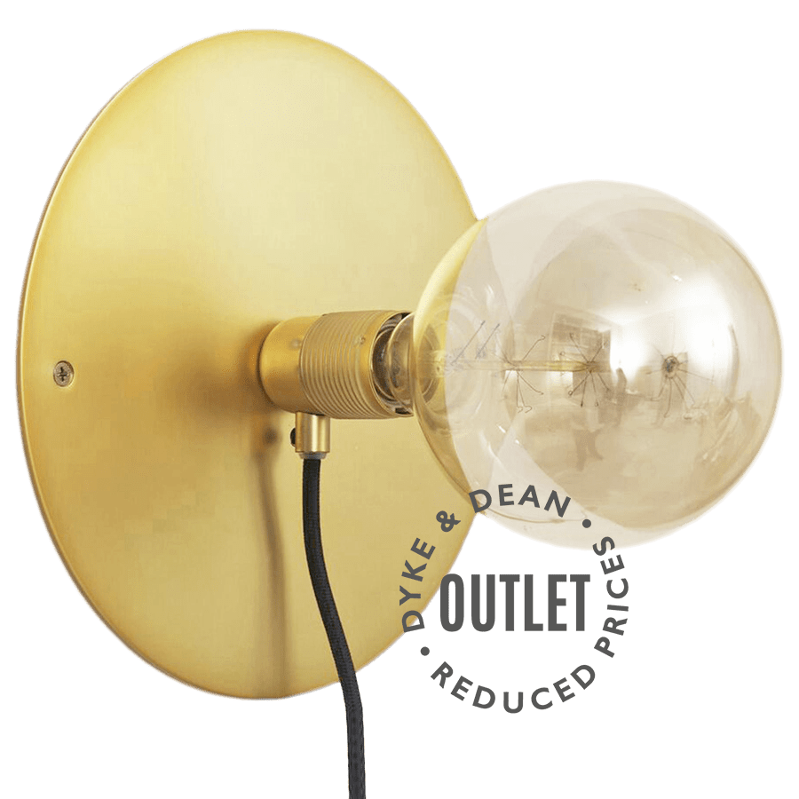 BRASS FRAMA MEDIUM WALL DISC LIGHT E27 OUTLET - DYKE & DEAN