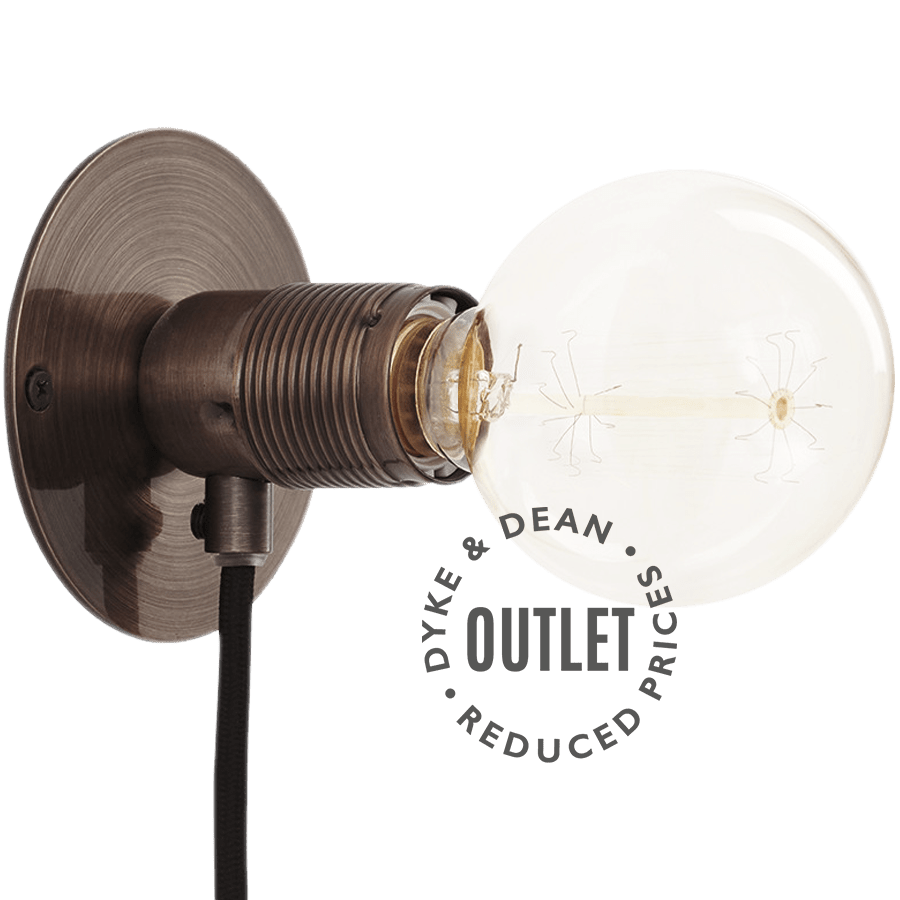 BRONZE FRAMA SMALL WALL DISC LIGHT E27 OUTLET - DYKE & DEAN