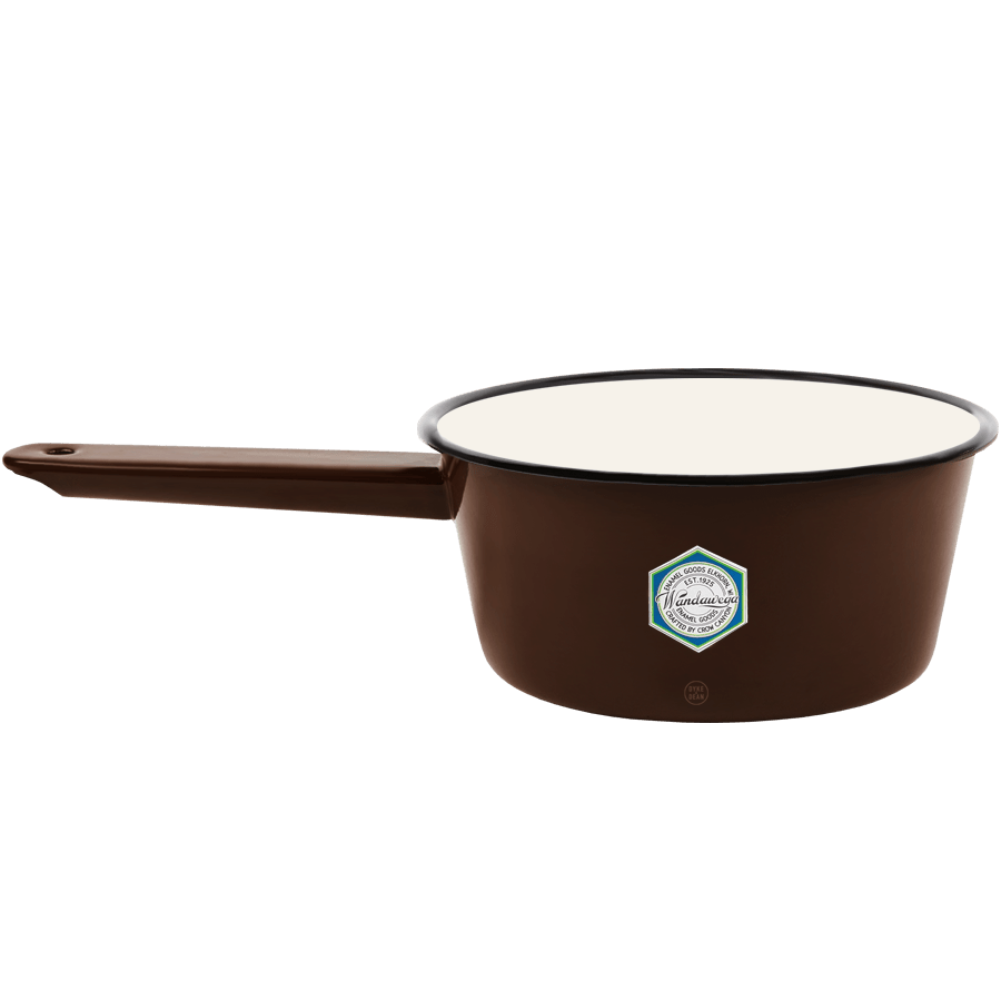 BROWN ENAMEL SAUCE POT - DYKE & DEAN