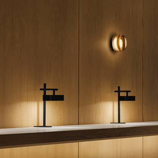 BUTTON SCONCE WALL & CEILING LIGHT MOULDED GLASS AMBER - DYKE & DEAN