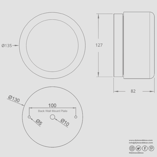 BUTTON SCONCE WALL & CEILING LIGHT MOULDED GLASS CLEAR - DYKE & DEAN