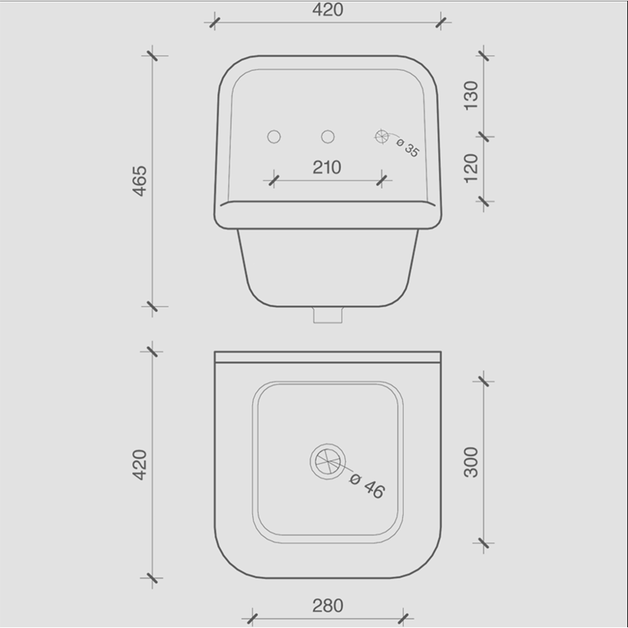 CERAMIC MOUNTED SMALL SINK WITH COLOUR OPTIONS - DYKE & DEAN