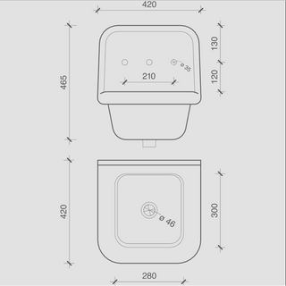 CERAMIC MOUNTED SMALL SINK WITH COLOUR OPTIONS - DYKE & DEAN