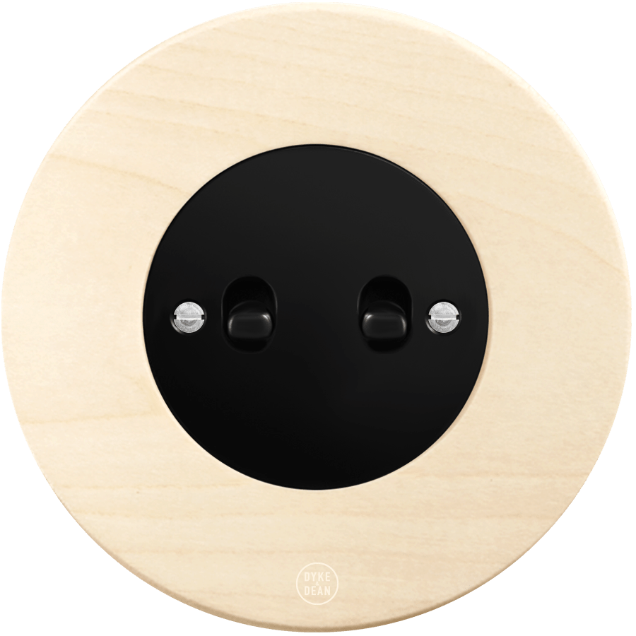 CLASSIC BEECHWOOD 2 TOGGLE BLACK SWITCH - DYKE & DEAN