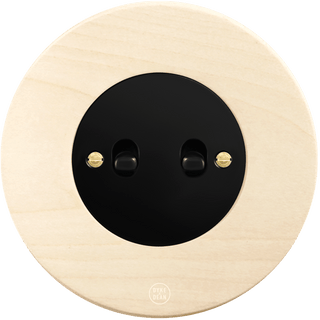 CLASSIC BEECHWOOD 2 TOGGLE BLACK SWITCH - DYKE & DEAN