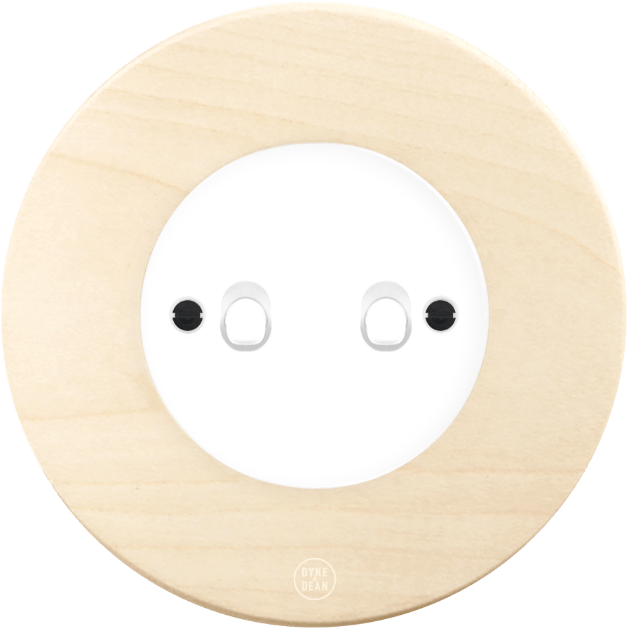 CLASSIC BEECHWOOD 2 TOGGLE WHITE SWITCH - DYKE & DEAN