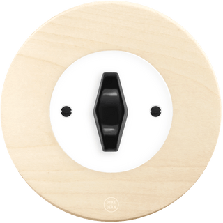 CLASSIC BEECHWOOD BLACK DIAMOND ROTARY WHITE SWITCH - DYKE & DEAN