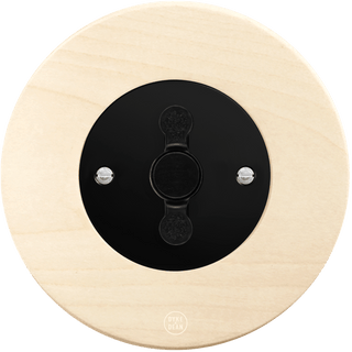 CLASSIC BEECHWOOD ROUND ROTARY BLACK SWITCH - DYKE & DEAN