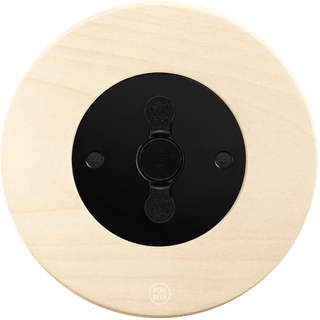 CLASSIC BEECHWOOD ROUND ROTARY BLACK SWITCH - DYKE & DEAN