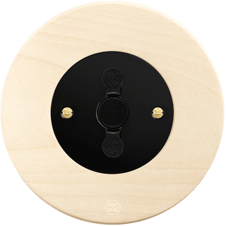 CLASSIC BEECHWOOD ROUND ROTARY BLACK SWITCH - DYKE & DEAN