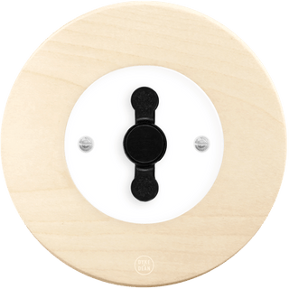 CLASSIC BEECHWOOD ROUND ROTARY WHITE SWITCH - DYKE & DEAN