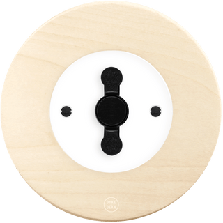 CLASSIC BEECHWOOD ROUND ROTARY WHITE SWITCH - DYKE & DEAN