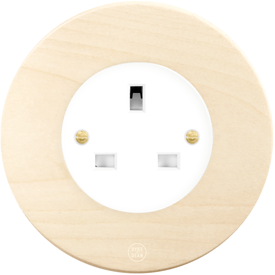 CLASSIC BEECHWOOD UK WHITE SOCKET - DYKE & DEAN