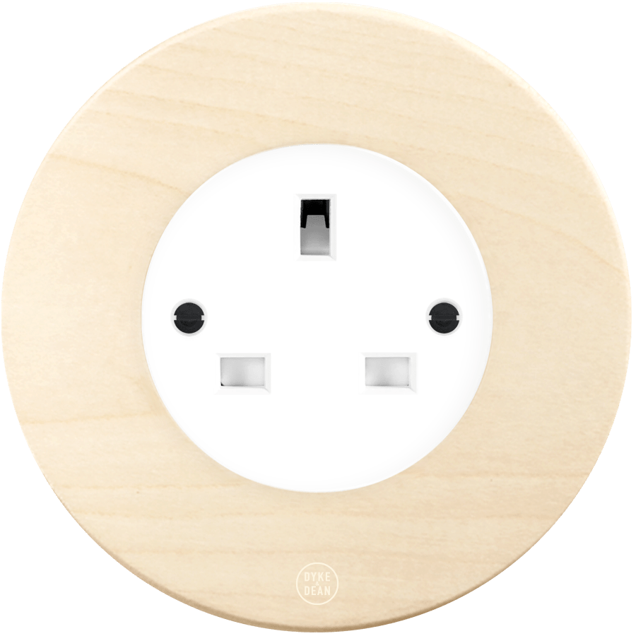 CLASSIC BEECHWOOD UK WHITE SOCKET - DYKE & DEAN