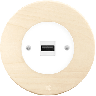 CLASSIC BEECHWOOD USB WHITE SOCKET - DYKE & DEAN