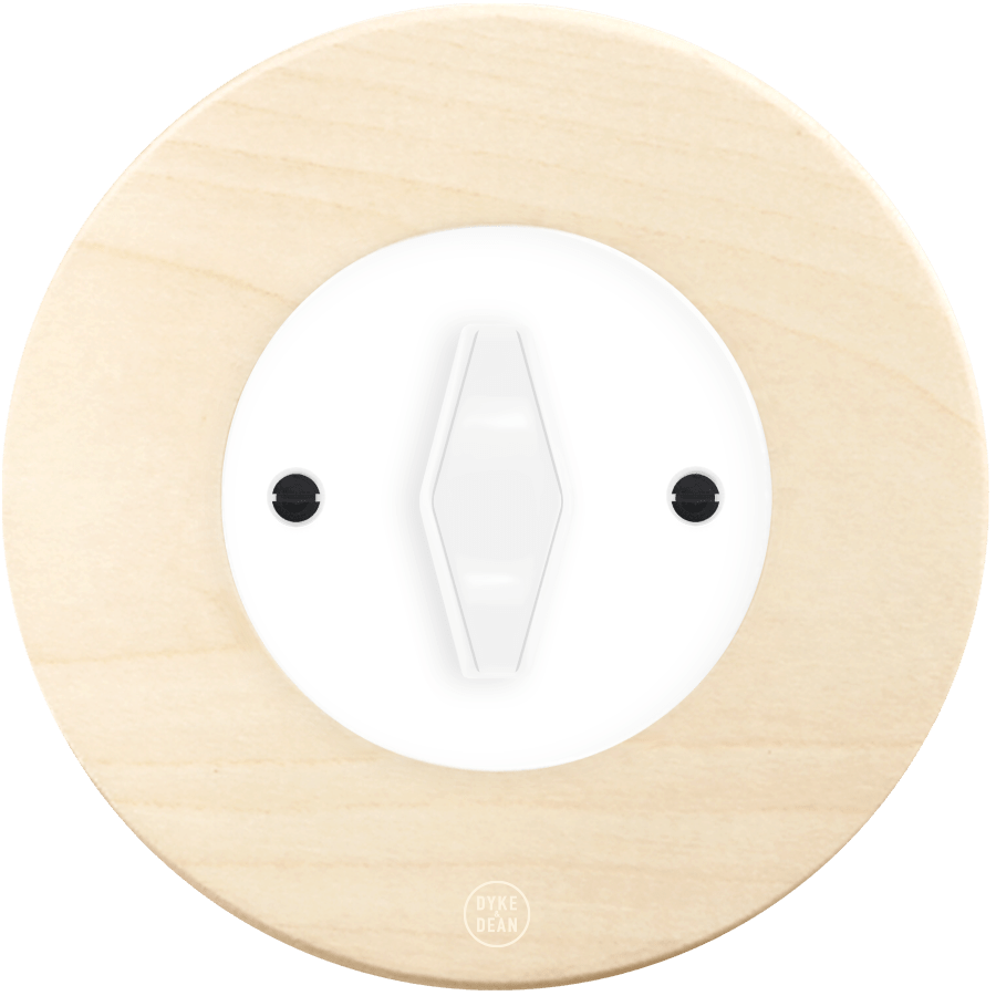 CLASSIC BEECHWOOD WHITE DIAMOND ROTARY WHITE SWITCH - DYKE & DEAN