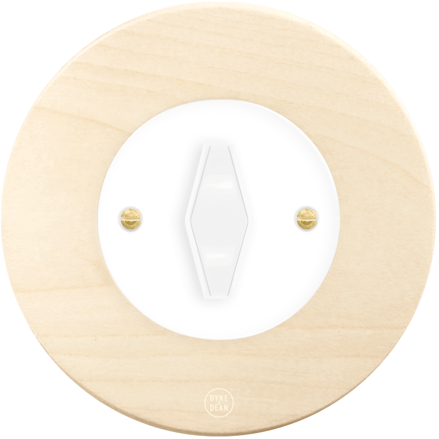 CLASSIC BEECHWOOD WHITE DIAMOND ROTARY WHITE SWITCH - DYKE & DEAN