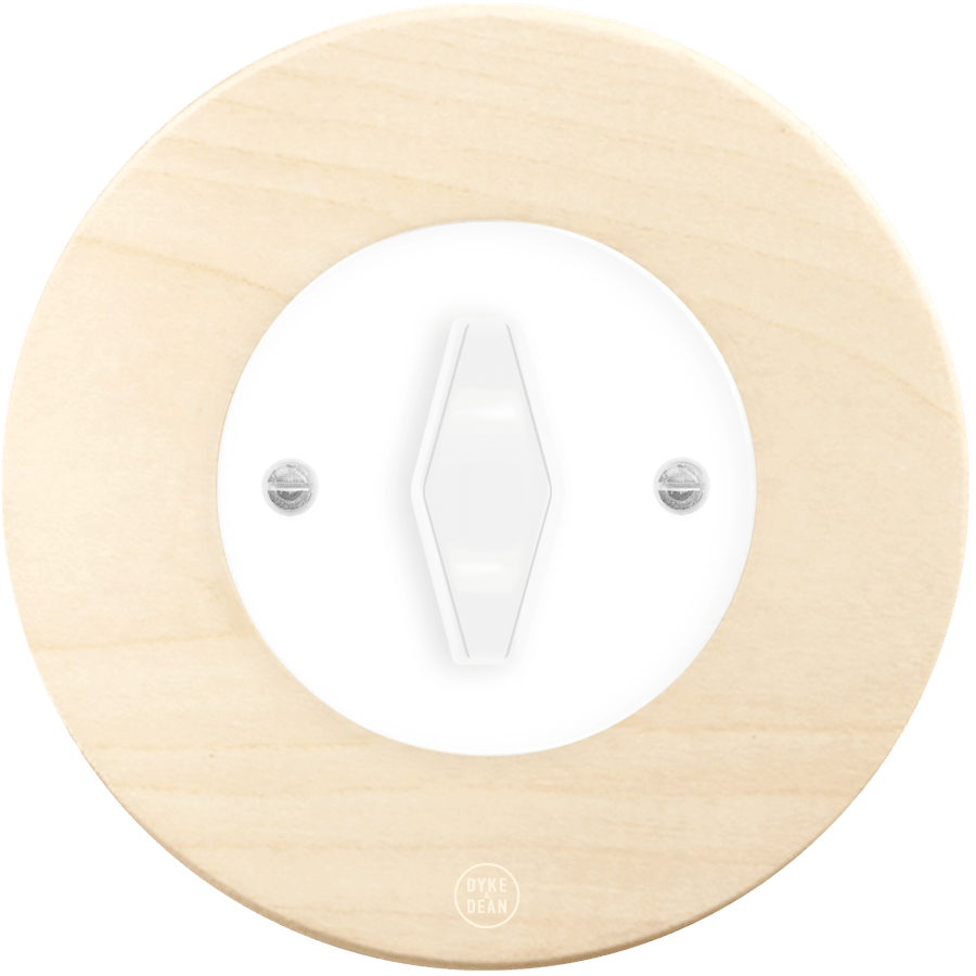 CLASSIC BEECHWOOD WHITE DIAMOND ROTARY WHITE SWITCH - DYKE & DEAN