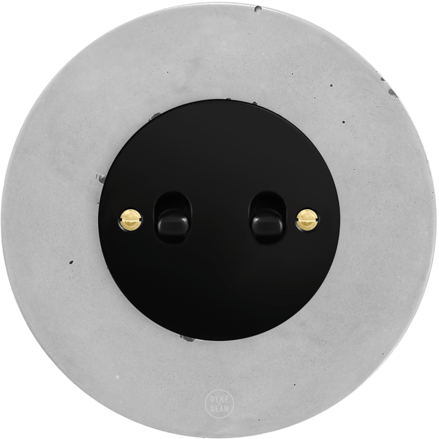 CLASSIC CONCRETE 2 TOGGLE BLACK SWITCH - DYKE & DEAN